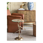 Столик с круглой стеклянной столешницей и корпусом в виде двух павлинов на ветке Table Two Peacocks варинант исполнения - 9 | Loft Concept в Перми