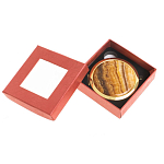 Зеркало карманное складное круглое из натурального камня Оникс в подарочной упаковке Gold Stone Mirrors варинант исполнения - 3 | Loft Concept в Перми