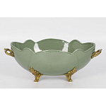 Чаша зеленого цвета из фарфора с волнообразным краем Eden Garden porcelain and bronze варинант исполнения - 3 | Loft Concept в Перми