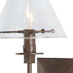 Бра с прозрачным стеклянным абажуром в форме конуса Bartolomeo Bronze варинант исполнения - 1 | Loft Concept в Перми