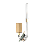 Бра с прозрачной изогнутой трубкой и декоративной фигуркой птицы Ganthea варинант исполнения - 1 | Loft Concept в Перми