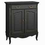 Буфет черный из массива бука с ящиком и 2-мя дверцами в стиле прованс Black Provence варинант исполнения - 1 | Loft Concept в Перми