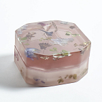 Шкатулка из эпоксидной смолы с цветами розовая Epoxy Resin Square Box Pink варинант исполнения - 5 | Loft Concept в Перми