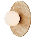 Бра в виде диска с плафоном из матового белого стекла Marble Glow варинант исполнения - 2 | Loft Concept в Перми