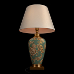 Настольная лампа бирюзовая с цветочным принтом Turquoise Flight варинант исполнения - 4 | Loft Concept в Перми