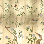 Обои ручная роспись Badminton Deep Rich Gold gilded paper варинант исполнения - 2 | Loft Concept в Перми