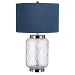 Настольная лампа с цилиндрическим абажуром и прозрачным стеклянным основанием Quintiesse варинант исполнения - 7 | Loft Concept в Перми