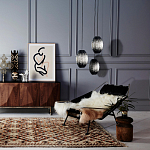 Подвесной светильник вертикальной овальной формы украшенный белыми круглыми бусинами Gradient Oval Pendant Lamp White варинант исполнения - 4 | Loft Concept в Перми