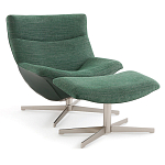 Кресло вращающееся с подставкой для ног зеленое Verdante варинант исполнения - 1 | Loft Concept в Перми