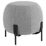 Пуф в ткани букле серого цвета Pikelet варинант исполнения - 1 | Loft Concept в Перми