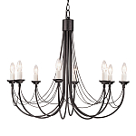 Люстра черного цвета ручной работы с канделябрами и переплетенной проволочной драпировкой Elstead Lighting варинант исполнения - 5 | Loft Concept в Перми