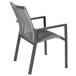 Стул темно-серый с высокой плетеной спинкой и сиденьем Braided Strength варинант исполнения - 3 | Loft Concept в Перми