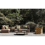 Дизайнерский уличный диван из массива дерева с плетеной спинкой PALINFRASCA Sofa варинант исполнения - 23 | Loft Concept в Перми