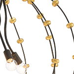 Люстра в форме шара с золотыми элементами на чёрном каркасе Arced Lines варинант исполнения - 1 | Loft Concept в Перми