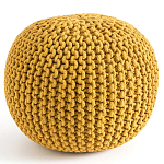 Круглый вязаный пуф Yellow Knitted Ball Pouf варинант исполнения - 1 | Loft Concept в Перми