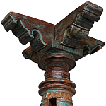 Антикварная колонна из массива тика Unique Indian Antique Column варинант исполнения - 2 | Loft Concept в Перми