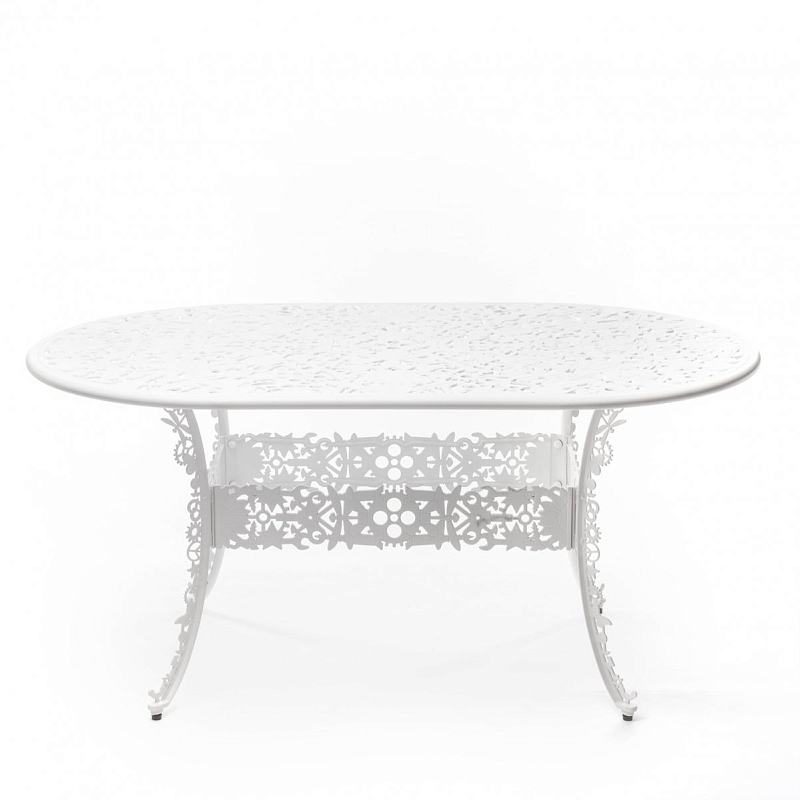 Обеденный стол Industry Collection ALUMINIUM OVAL TABLE – WHITE Белый Обеденный стол Industry Collection ALUMINIUM OVAL TABLE – WHITE Белый в Перми | Loft Concept
