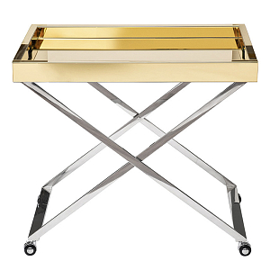Стол сервировочный с зеркальной золотой столешницей Splendid Serving Table