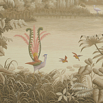 Обои ручная роспись Le Brésil Amarelo Sepia варинант исполнения - 3 | Loft Concept в Перми