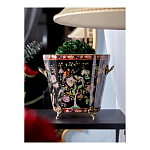 Кашпо из фарфора черная с цветочной росписью и бронзовой стрекозой Spring Garden варинант исполнения - 4 | Loft Concept в Перми