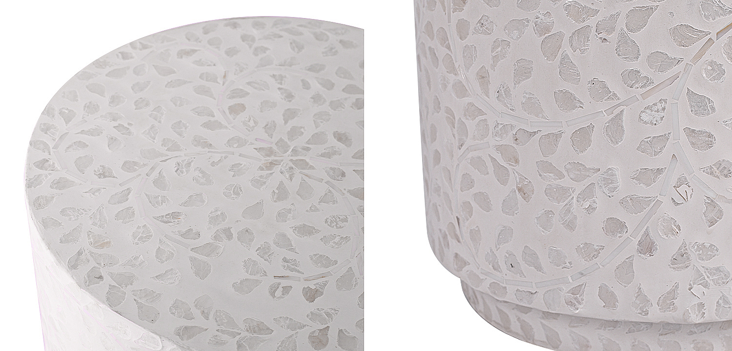 Приставной стол Bone Inlay Pearl Side Table Приставной стол Bone Inlay Pearl Side Table - Loft-Concept в Перми