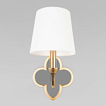 Бра с белым текстильным абажуром и фигурным основанием с зеркальной вставкой Vitorino варинант исполнения - 5 | Loft Concept в Перми
