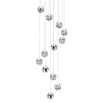 Люстра каскадня с 12-ю прозрачными шарообразными плафонами Bubbles Bocci варинант исполнения - 1 | Loft Concept в Перми