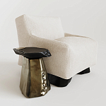 Кресло Cannes с мягкой обивкой букле молочного цвета  варинант исполнения - 1 | Loft Concept в Перми