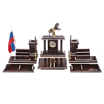 Настольный письменный набор из природного камня обсидиана с декором в виде Коня Team leader варинант исполнения - 1 | Loft Concept в Перми