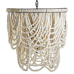 Двухъярусная люстра украшенная круглыми белыми бусинами Gradient Chandelier White варинант исполнения - 2 | Loft Concept в Перми