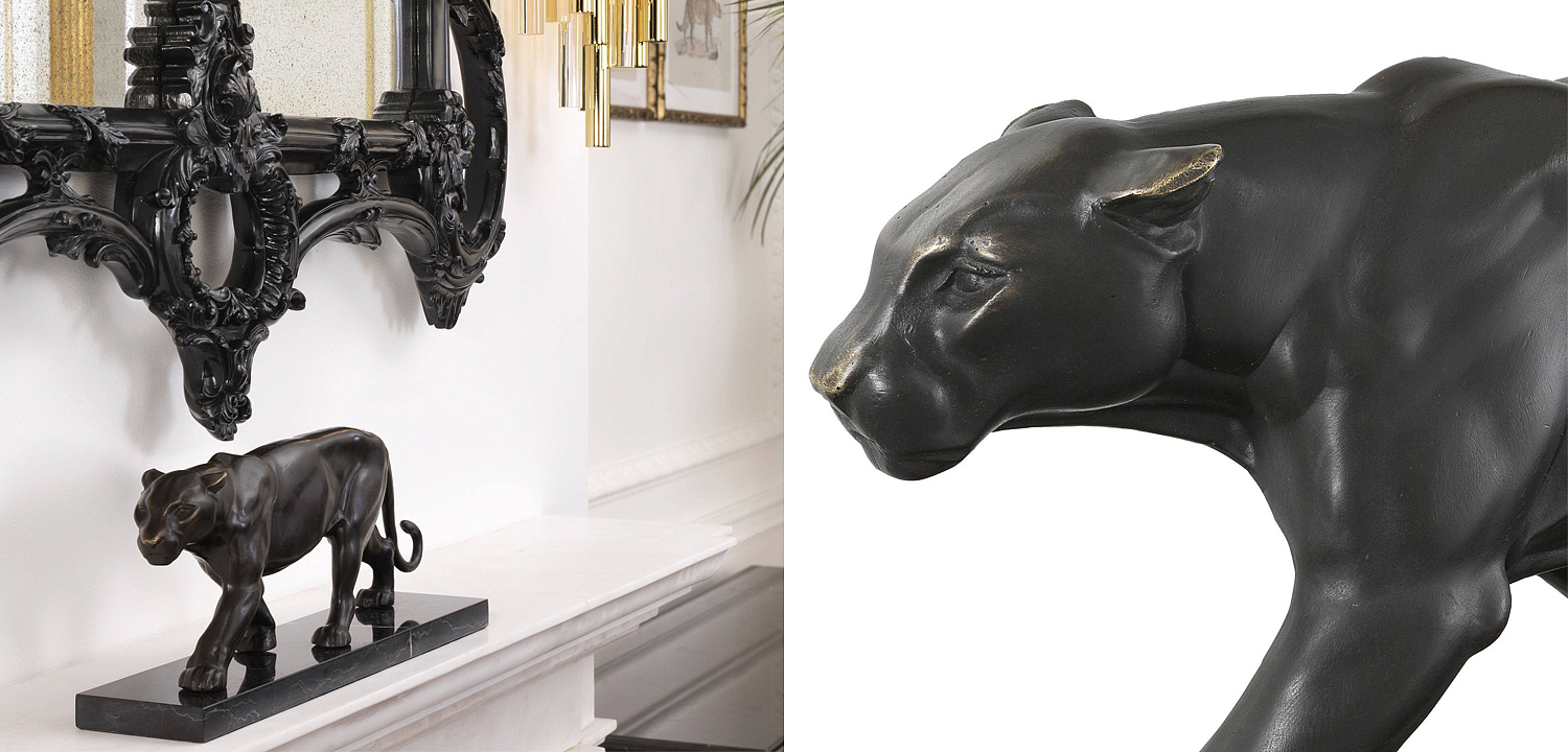 Статуэтка Eichholtz Panther on Marble Base Статуэтка Eichholtz Panther on Marble Base - Loft-Concept в Перми