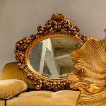 Зеркало настенное золотое с ажурным резным орнаментом Classic Ornament Mirror варинант исполнения - 3 | Loft Concept в Перми