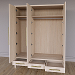 Большой Шкаф Primo Светлый дуб с 3 дверьми и 3 выдвижными ящиками варинант исполнения - 6 | Loft Concept в Перми