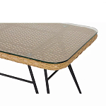 Журнальный столик с столешницей из ротанга и стекла Wicker Tabletop Under Glass варинант исполнения - 2 | Loft Concept в Перми