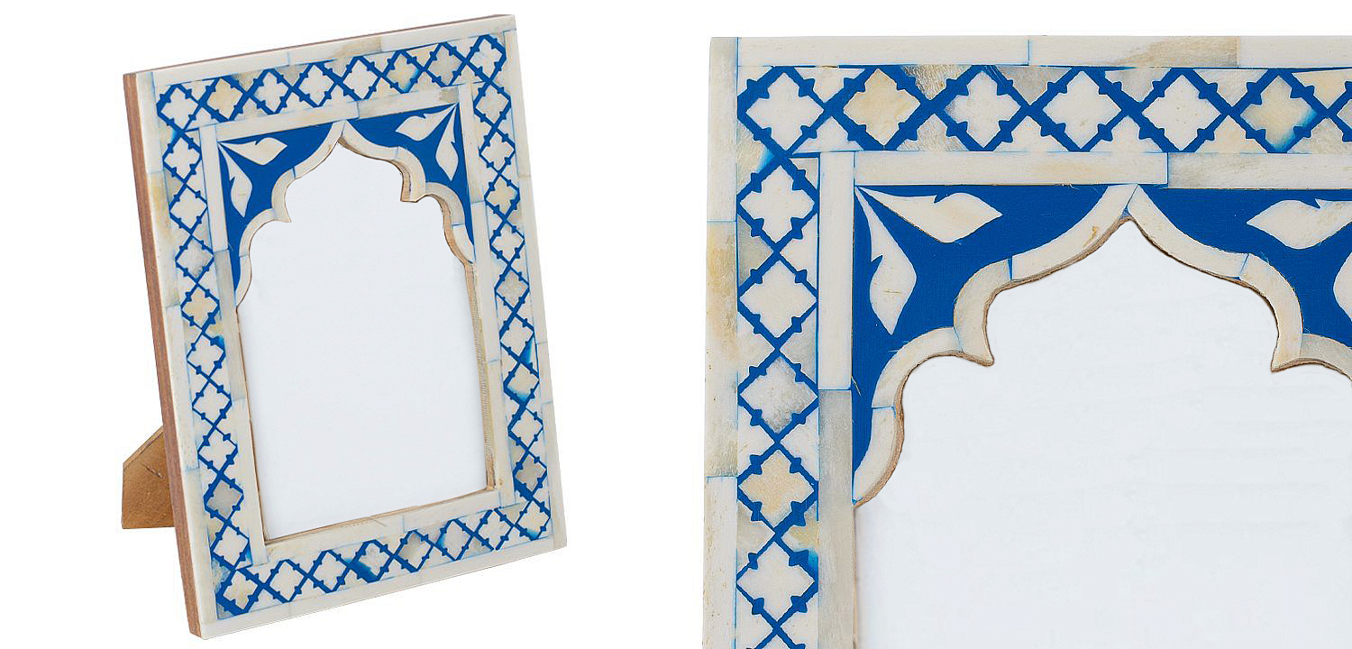 Photo Frame Blue White Moroccan Bone Mosaic Photo Frame Blue White Moroccan Bone Mosaic - Loft-Concept в Перми
