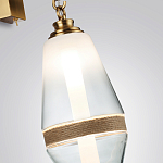 Бра со стеклянным плафоном конусообразной формы и декоративной вставкой из джута Tectona  варинант исполнения - 5 | Loft Concept в Перми