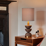 Настольная лампа с белым цилиндрическим абажуром на фигурном основании из полусфер Bewitchment варинант исполнения - 1 | Loft Concept в Перми