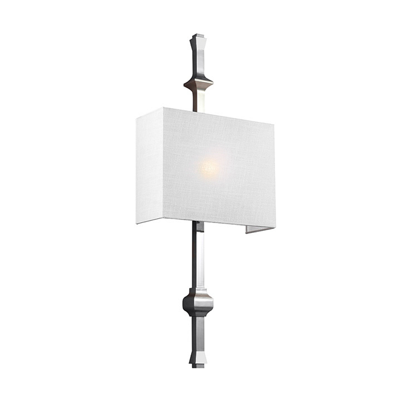 Бра с прямоугольным тканевым абажуром белого цвета Feiss Никель Бежевый Белый Бронза в Перми | Loft Concept 