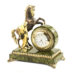 Часы настольные бронзовые с декором в виде коня Horse Stone Clock варинант исполнения - 4 | Loft Concept в Перми