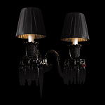 Бра с двумя черными абажурами и декоративными подвесками Lustre Reverie варинант исполнения - 3 | Loft Concept в Перми
