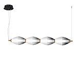 Подвесной светильник линейный в сочетании двух разных фактур стекла Enchanting варинант исполнения - 1 | Loft Concept в Перми