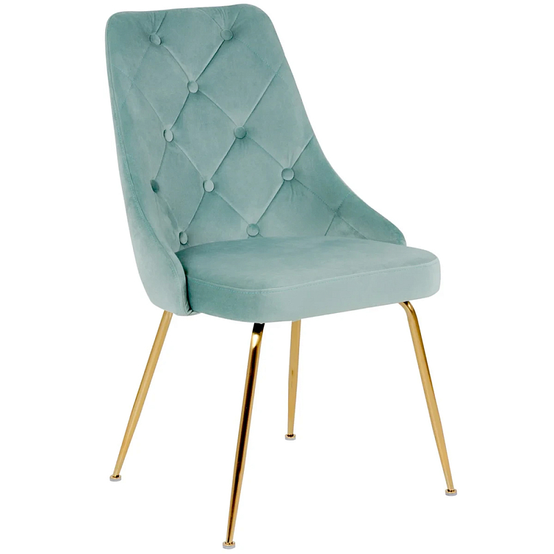 Стул в мятной велюровой обивке Ward Mint Velour Chair Мятный Золотой в Перми | Loft Concept 