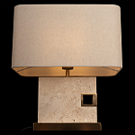 Настольная лампа с прямоугольным основанием из натурального камня c тканевым абажуром Lapis Tiburtinus варинант исполнения - 4 | Loft Concept в Перми