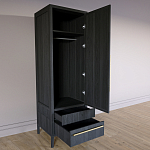 Узкий Шкаф Primo с 2 выдвижными ящиками Черный дуб варинант исполнения - 7 | Loft Concept в Перми