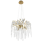 Люстра подвесная круглая в виде ветвей деревьев бронзового цвета с прозрачными подвесками-каплями Droplet Chandelier варинант исполнения - 1 | Loft Concept в Перми