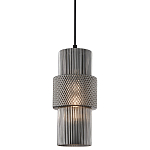 Подвесной светильник со стеклянным рифленым плафоном цилиндрической формы Eliara 13 варинант исполнения - 9 | Loft Concept в Перми