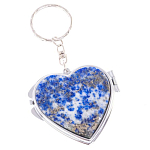 Зеркало брелок складное двухстороннее в форме сердца из натурального камня Лазурит Stone Mirrors варинант исполнения - 1 | Loft Concept в Перми