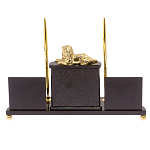 Настольный канцелярский набор из нефрита с декором в виде льва Golden Lion варинант исполнения - 3 | Loft Concept в Перми