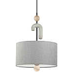 Люстра с серым тканевым плафоном Flourish варинант исполнения - 1 | Loft Concept в Перми
