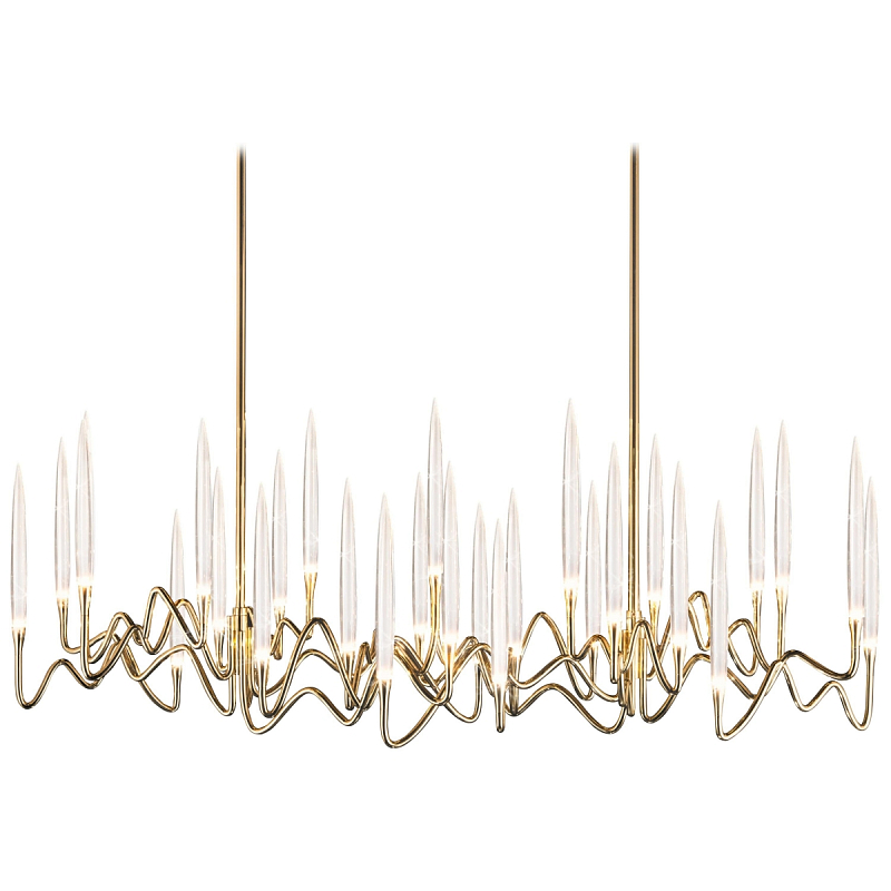 Люстра Il Pezzo Chandelier Brass and Crystals Прозрачный Золотой в Перми | Loft Concept 